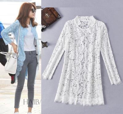 2015秋季新款睫毛蕾丝披肩开衫薄外套——欧洲站高端女装批发的风尚之选